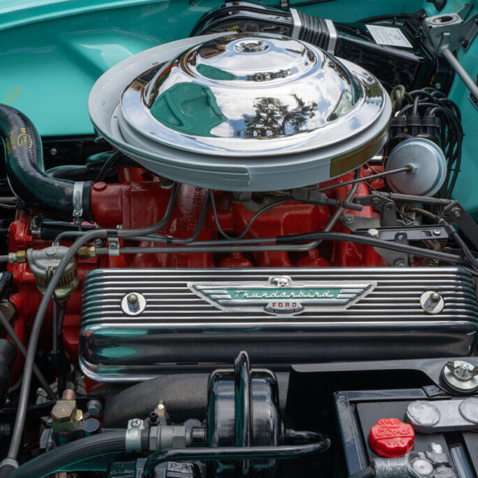 Car engine compartment. Taken at San Marino, California on 8-22-21.